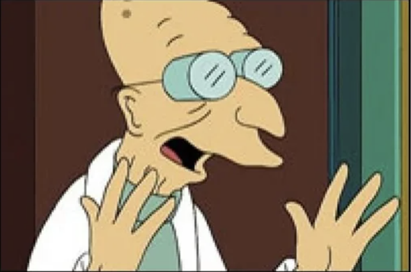 Professor Farnsworth aus der Serie „Futurama"