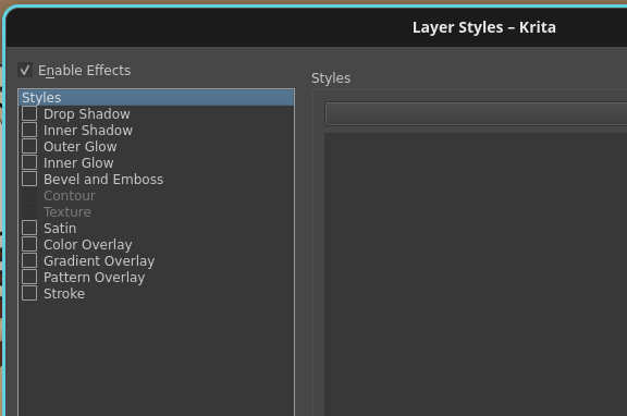 Screenshot from a Window from Krita for the Layer Styles