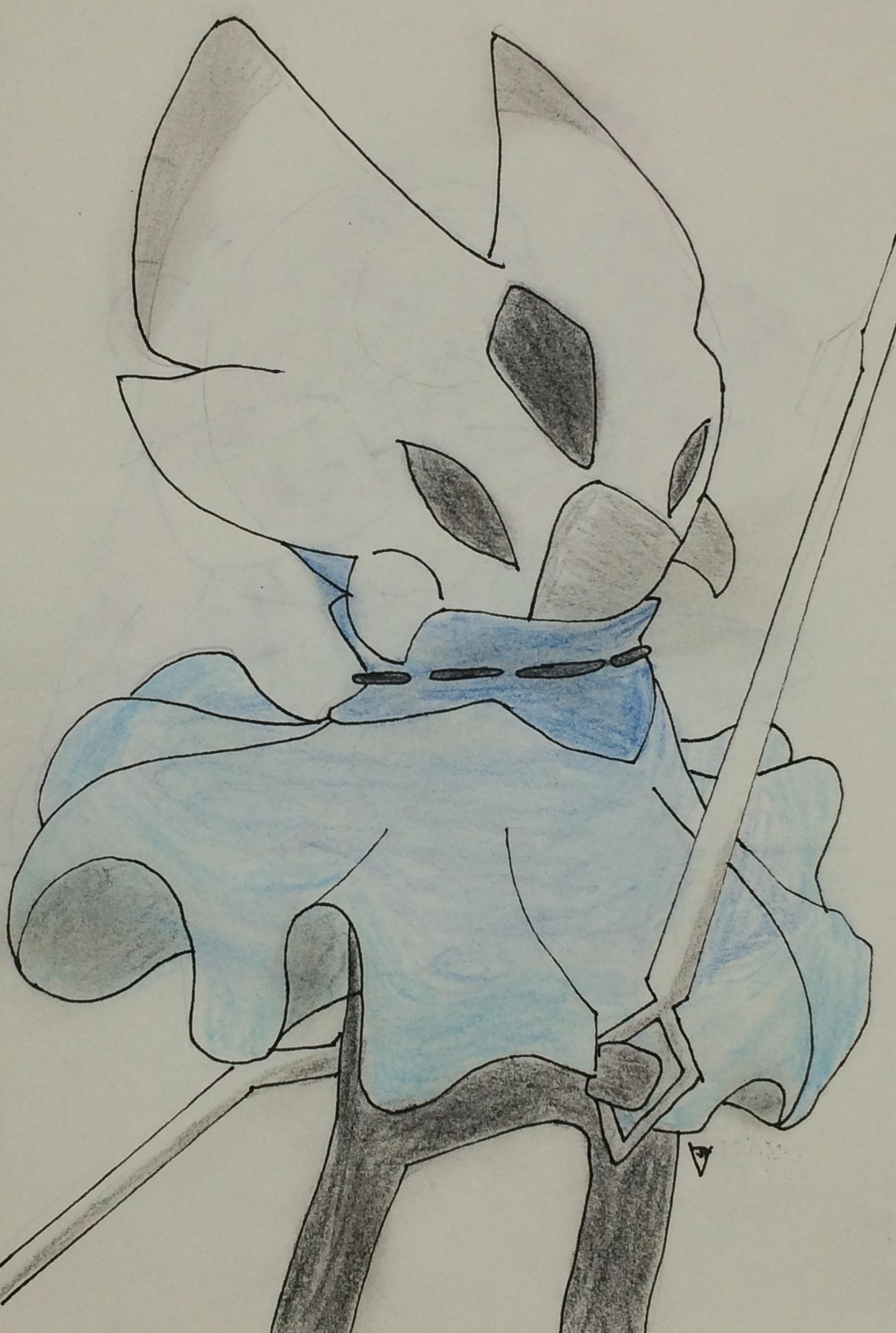 Millie, a mysterious Hallownest warrior, wielding two needle keys.